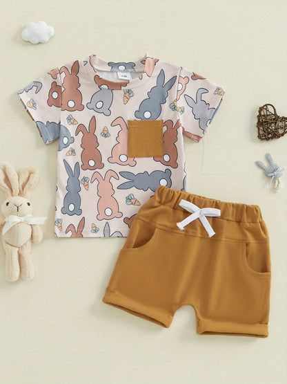 2 Piece Easter Carrot Bunny Outfits