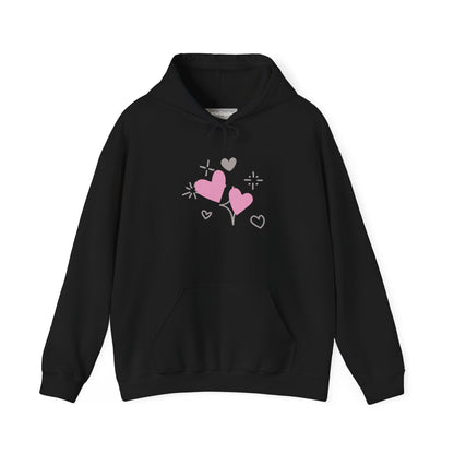 Cozy Heart-Themed Hooded Sweatshirt