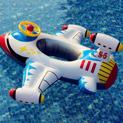 Baby Pool Float Swimming Float Boat with Steering Wheel Horn for Kids Toddlers Age 1-4 Boys Girls Inflatable Ride-Ons Summer Pool Swim Ring Beach Supplies