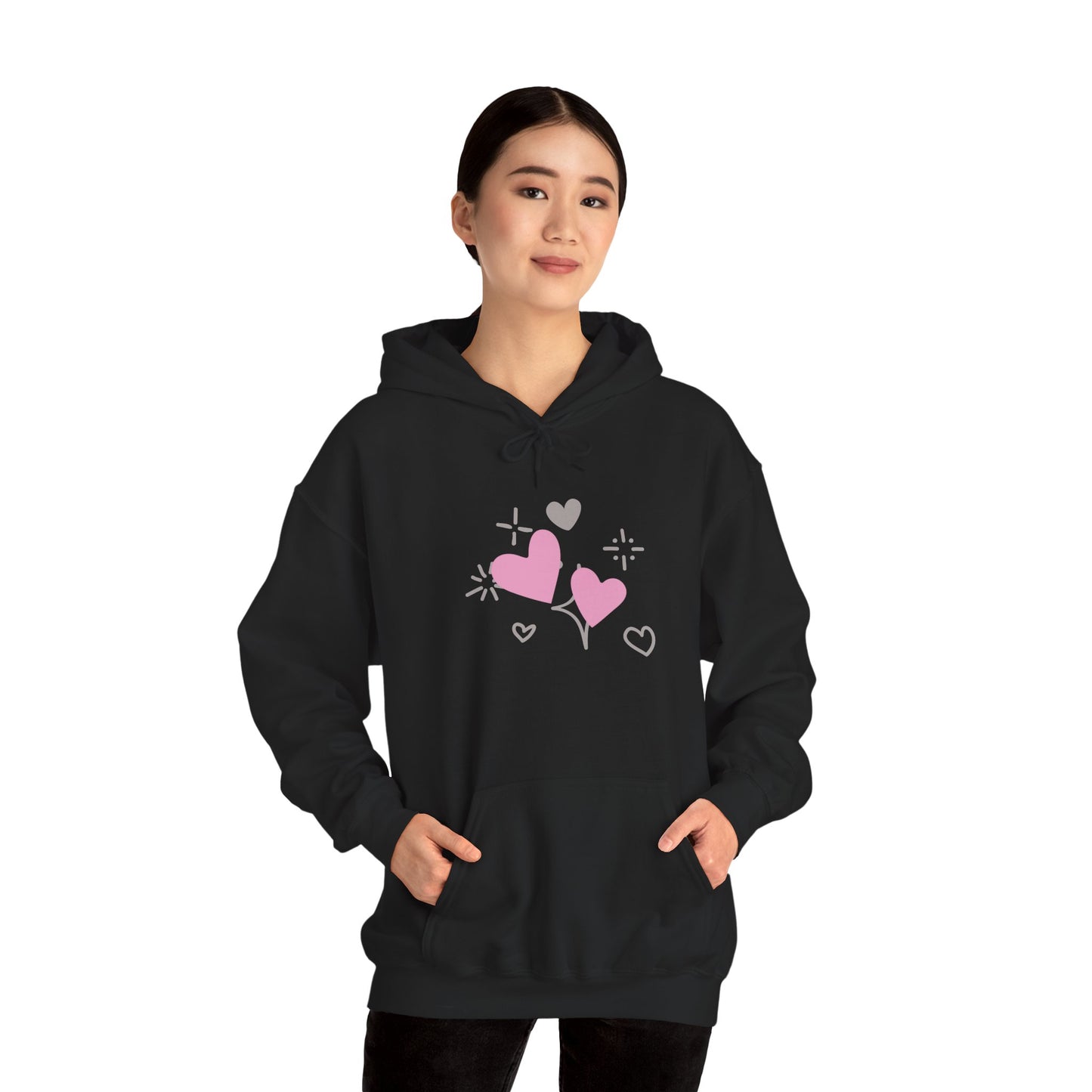 Cozy Heart-Themed Hooded Sweatshirt