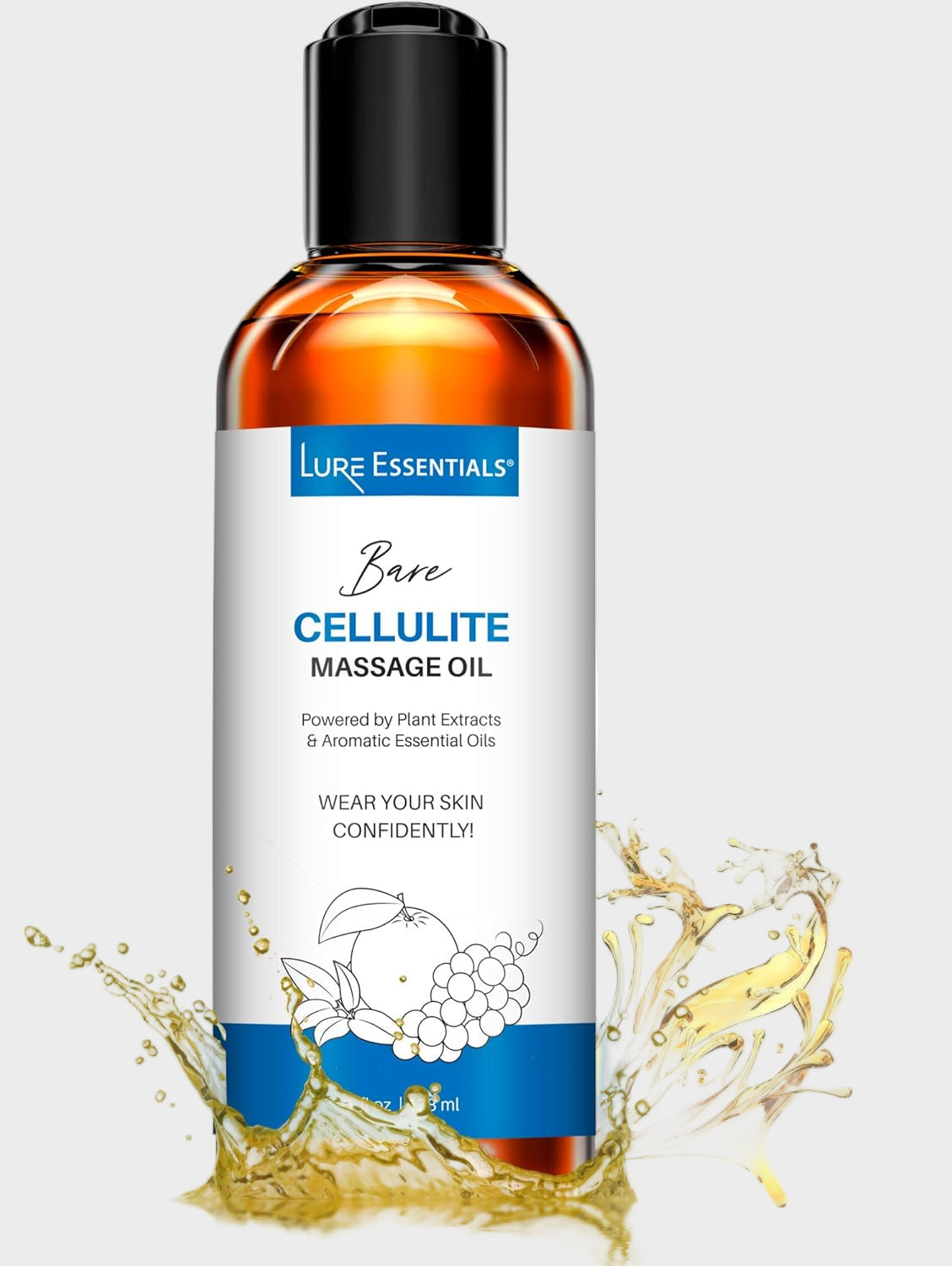 Skincare Body Oil for Stretch Marks and Scars, anti Cellulite Massage Oil and Lymphatic Massage Oils, Belly Oil for Pregnancy, Surgical Scars - All Skin Types with Coconut, Vitamin E and Omega 3