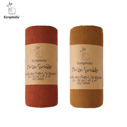 2 Pieces Set Baby Muslin Swaddle Blanket