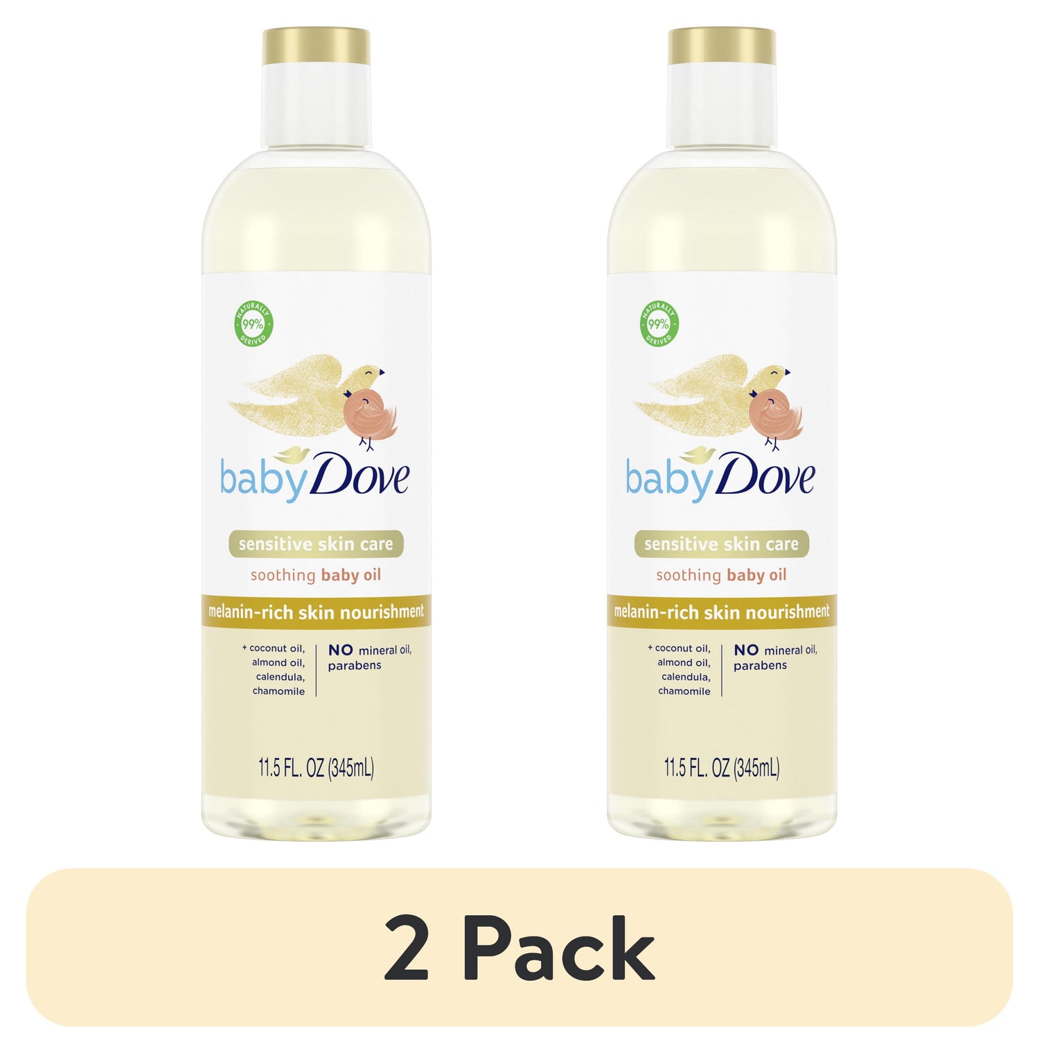 (2 Pack)  Melanin-Rich Skin Nourishment Baby Oil Sensitivity All Newborn Skin, 11.5 Oz