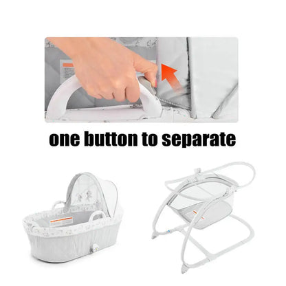 2 In 1 Baby Rocking Bed With Toy Rack