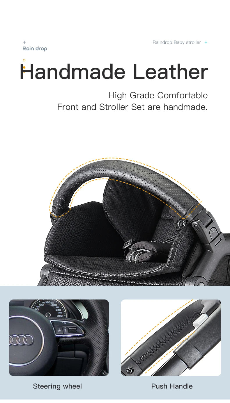 Poussette pour tout-petits convertible, réglable et pliable avec siège de poussette réversible