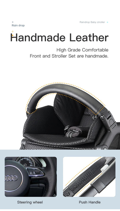 Poussette pour tout-petits convertible, réglable et pliable avec siège de poussette réversible