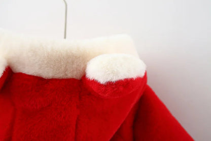 Hooded Thick Velvet Warm Faux Fur Coat