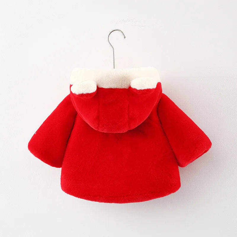 Hooded Thick Velvet Warm Faux Fur Coat