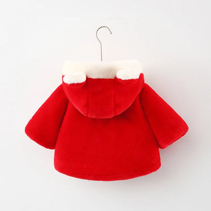 Hooded Thick Velvet Warm Faux Fur Coat