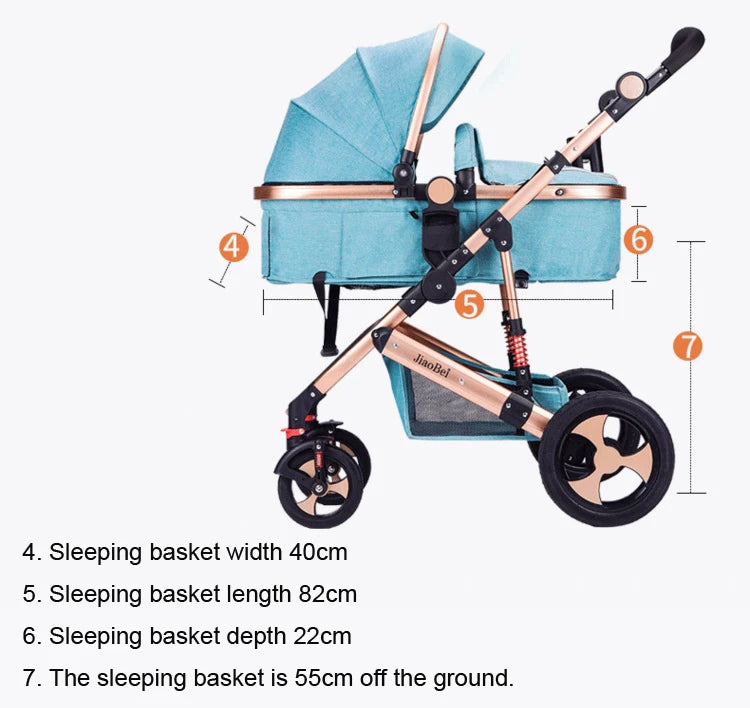 Poussette bébé 3 en 1 avec siège auto Poussette haute pour bébé