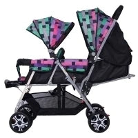 Baby Folding Double Stroller Lightweight with Tandem Seating