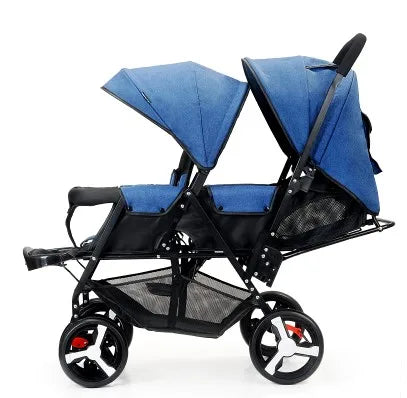 Baby Folding Double Stroller Lightweight with Tandem Seating