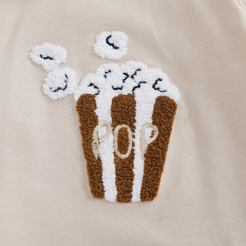 2 Piece Set Popcorn Embroidery Sweatshirts with Long Pants