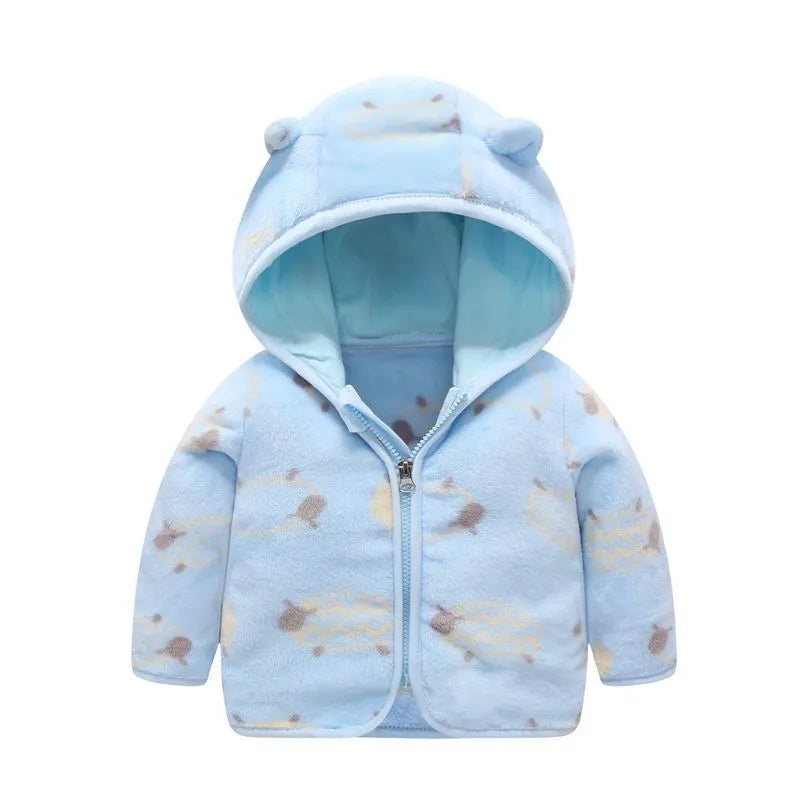 Coral Fleece Hooded Outerwear Snowsuit Jacket