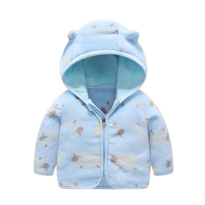 Coral Fleece Hooded Outerwear Snowsuit Jacket