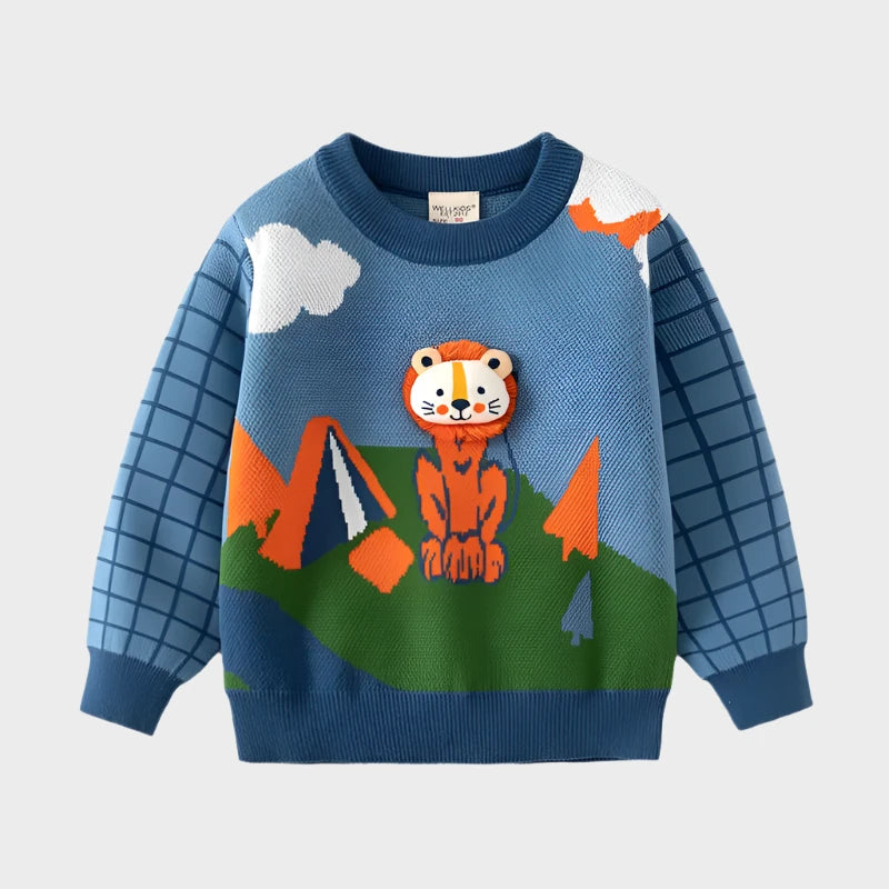 Pull à manches longues avec dessin animé sponsorisé par Workmanship™ et Well-kids™