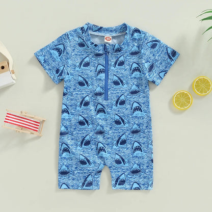 Baby Shark Rush Guard Swimsuit Romper