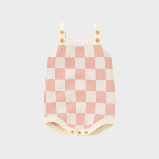 Haut de maillot de bain tricoté à carreaux