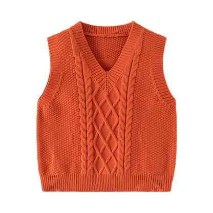 Slim V-Neck Knitted Vest Knitwear