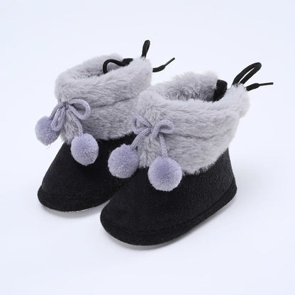 Bottes de neige d'hiver en peluche pour bébés filles et garçons Cowboy