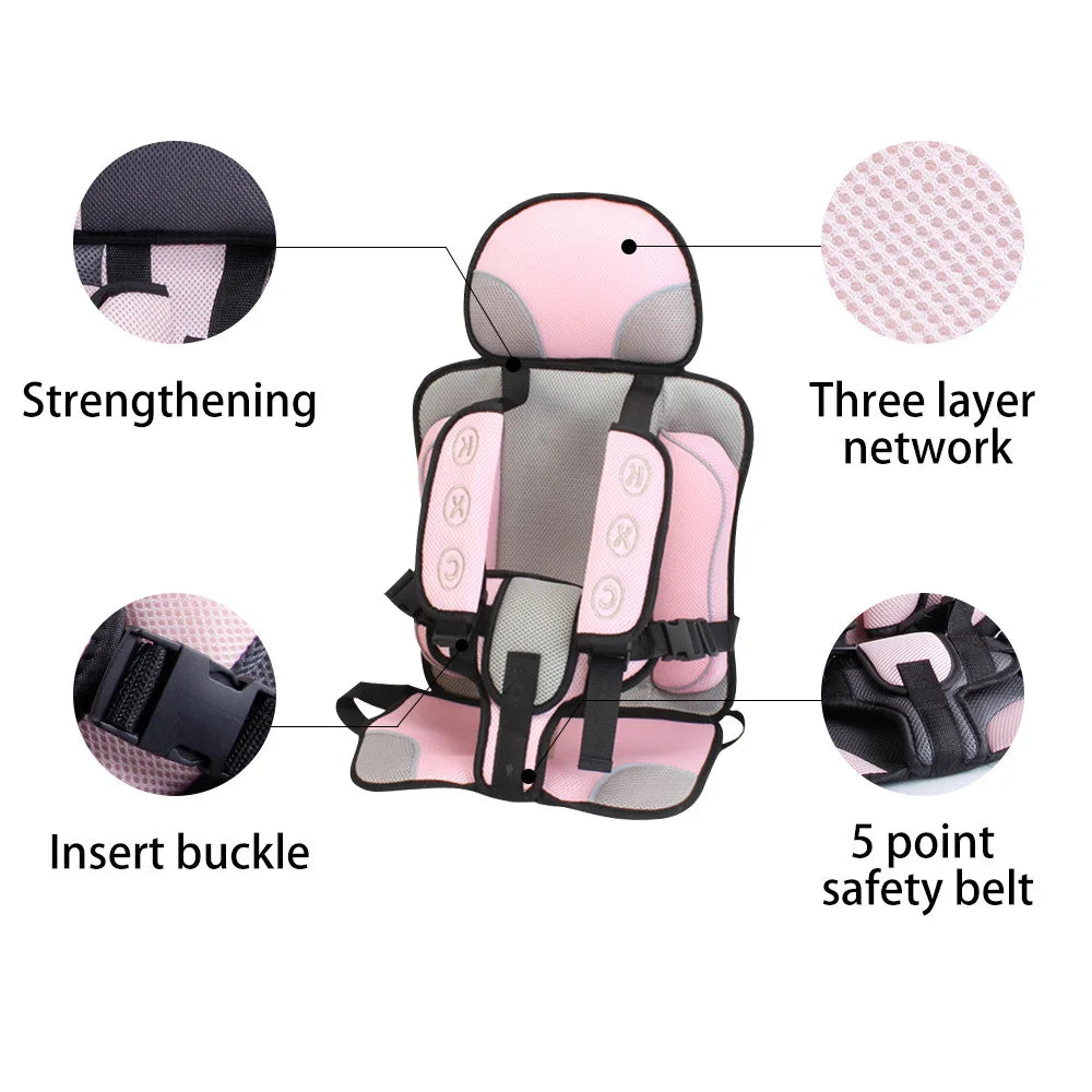 Child Safety Seat Mat Cushion Adjustable Stroller Seat Pad