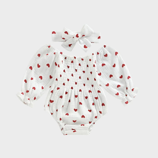 Valentine's Heart Baby Rompers