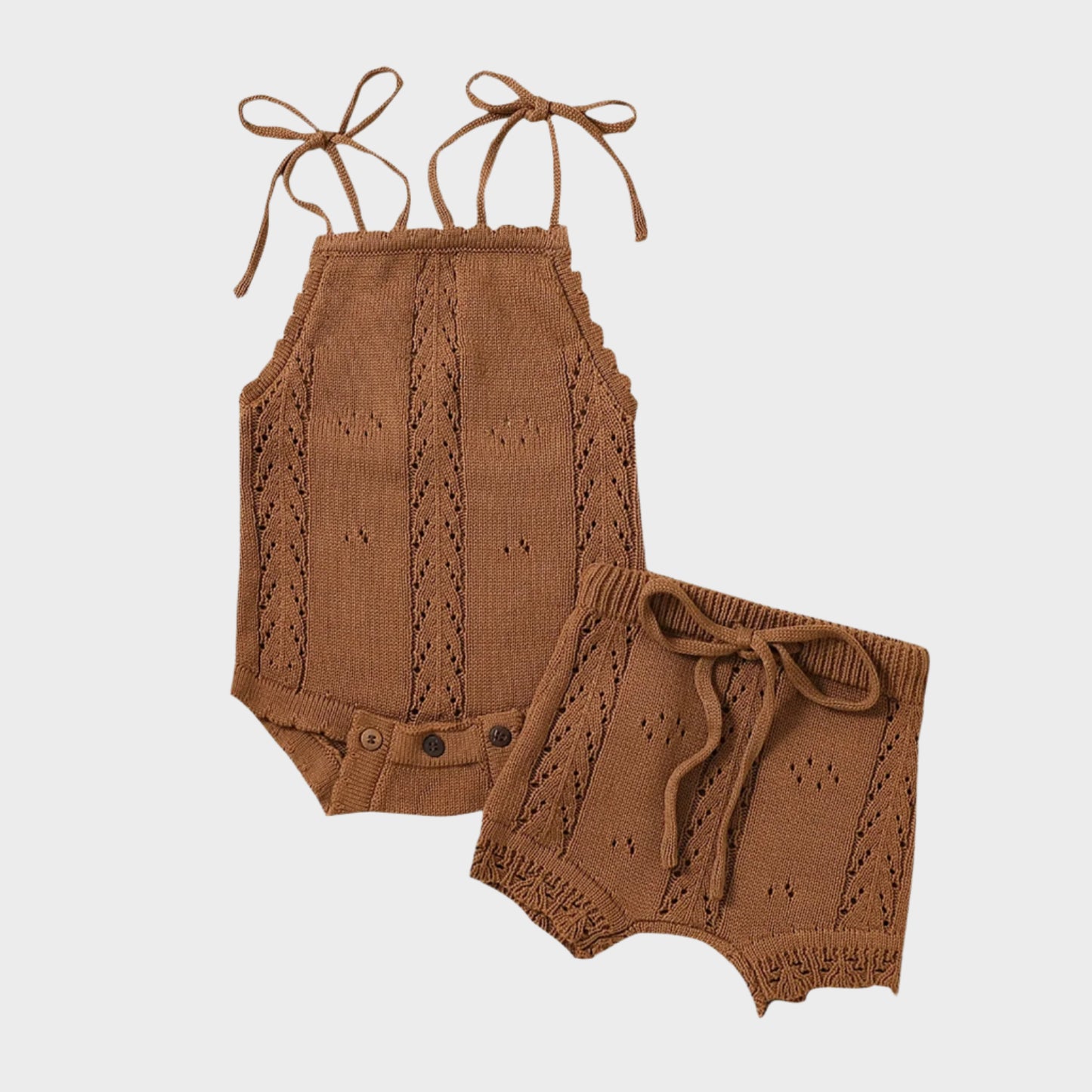 2 Piece Knitted Summer Romper Outfit