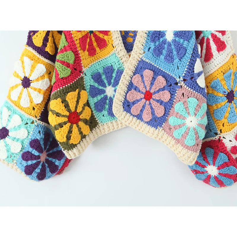 Floral Plaid Hand Made Cardigan