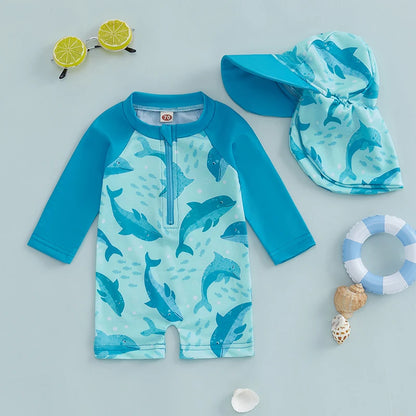 2 Piece Dolphin Rush Guard Swimwear