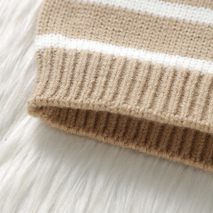 Vertical Strips O-neck Sweatshirt