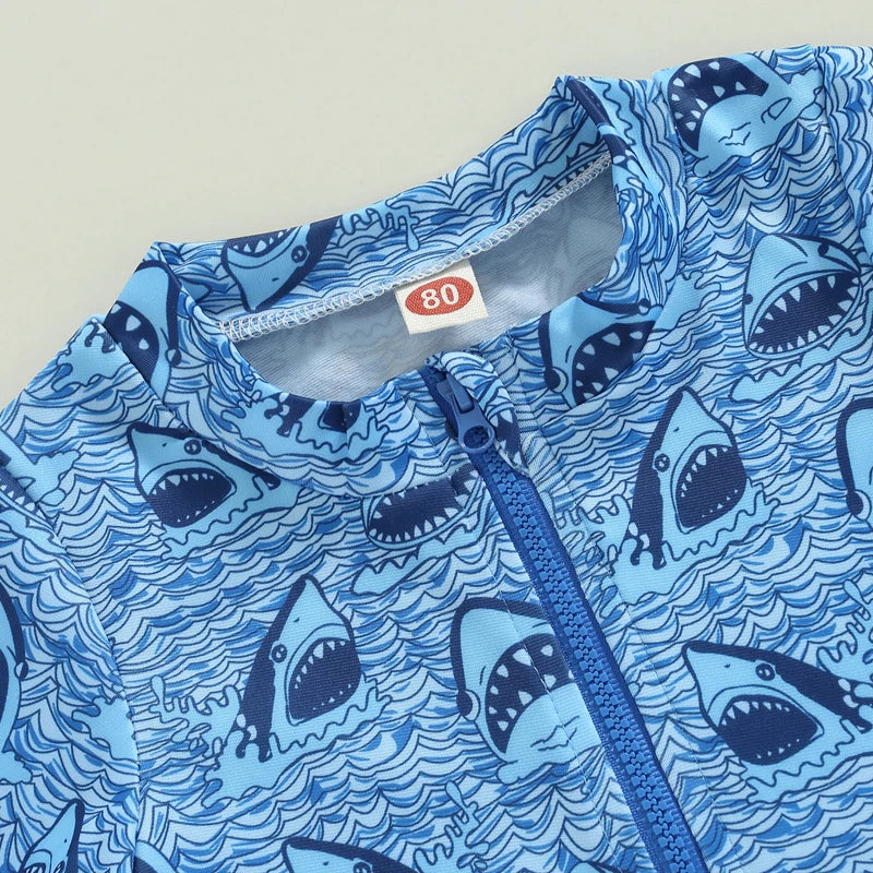 Baby Shark Rush Guard Swimsuit Romper
