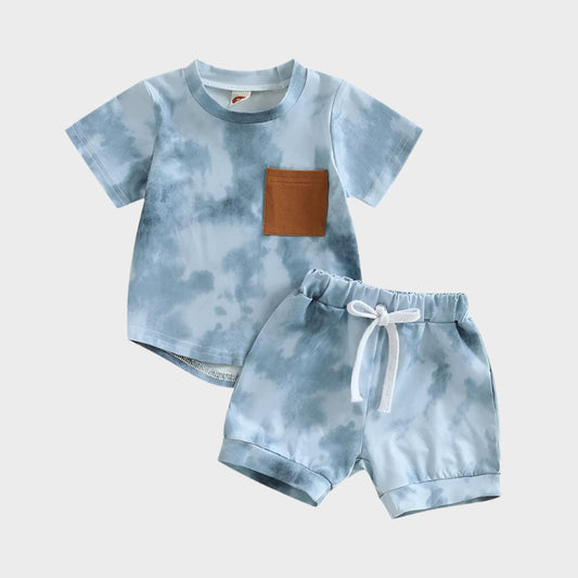 2 Piece Set Summer Fashion Tie-dye Suit