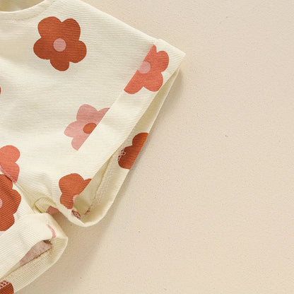 2024-04-05 Lioraitiin Short en jean d'été pour petites filles, taille élastique, imprimé floral fraise, avec poches