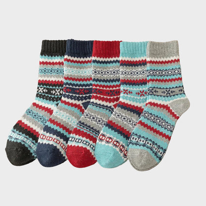 5 Pairs Unisex Thick Retro Warm Socks