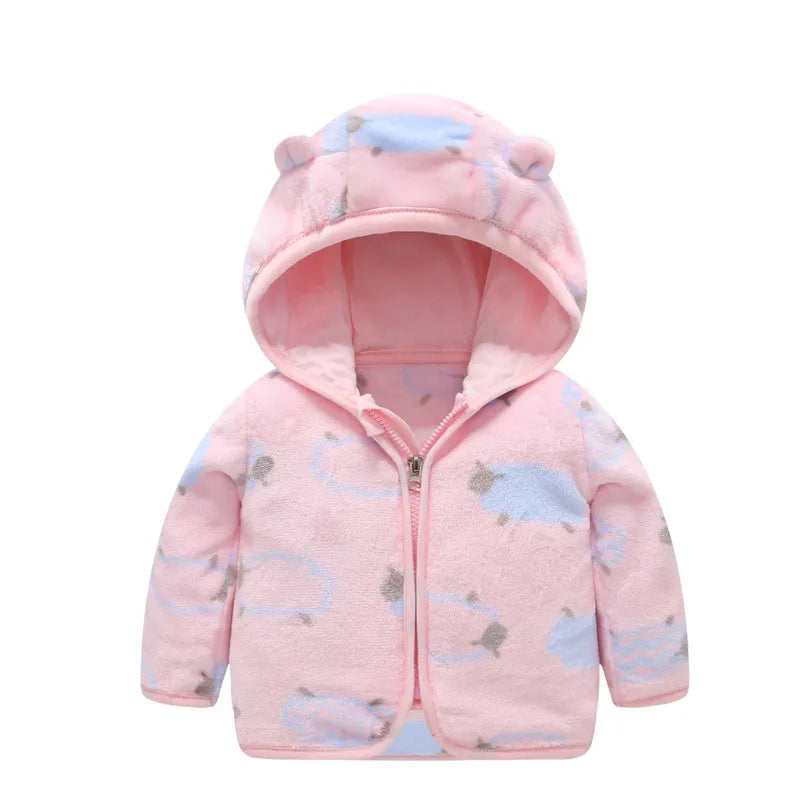 Coral Fleece Hooded Outerwear Snowsuit Jacket