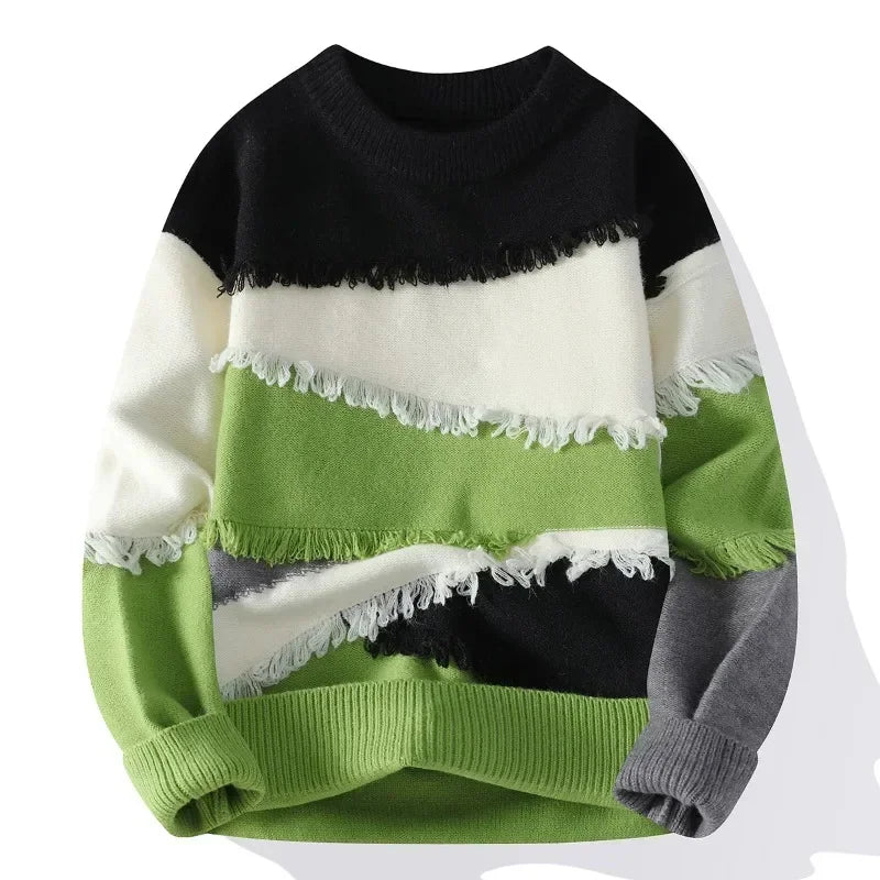 Retro Knitwear Patchwork Sweater