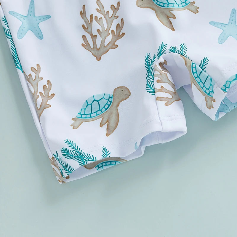 2 Piece Floral Fauna Rush Guard Swimwear