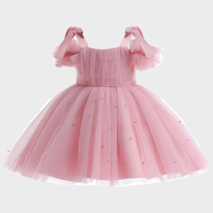Mesh Bow Sling Baby Dress