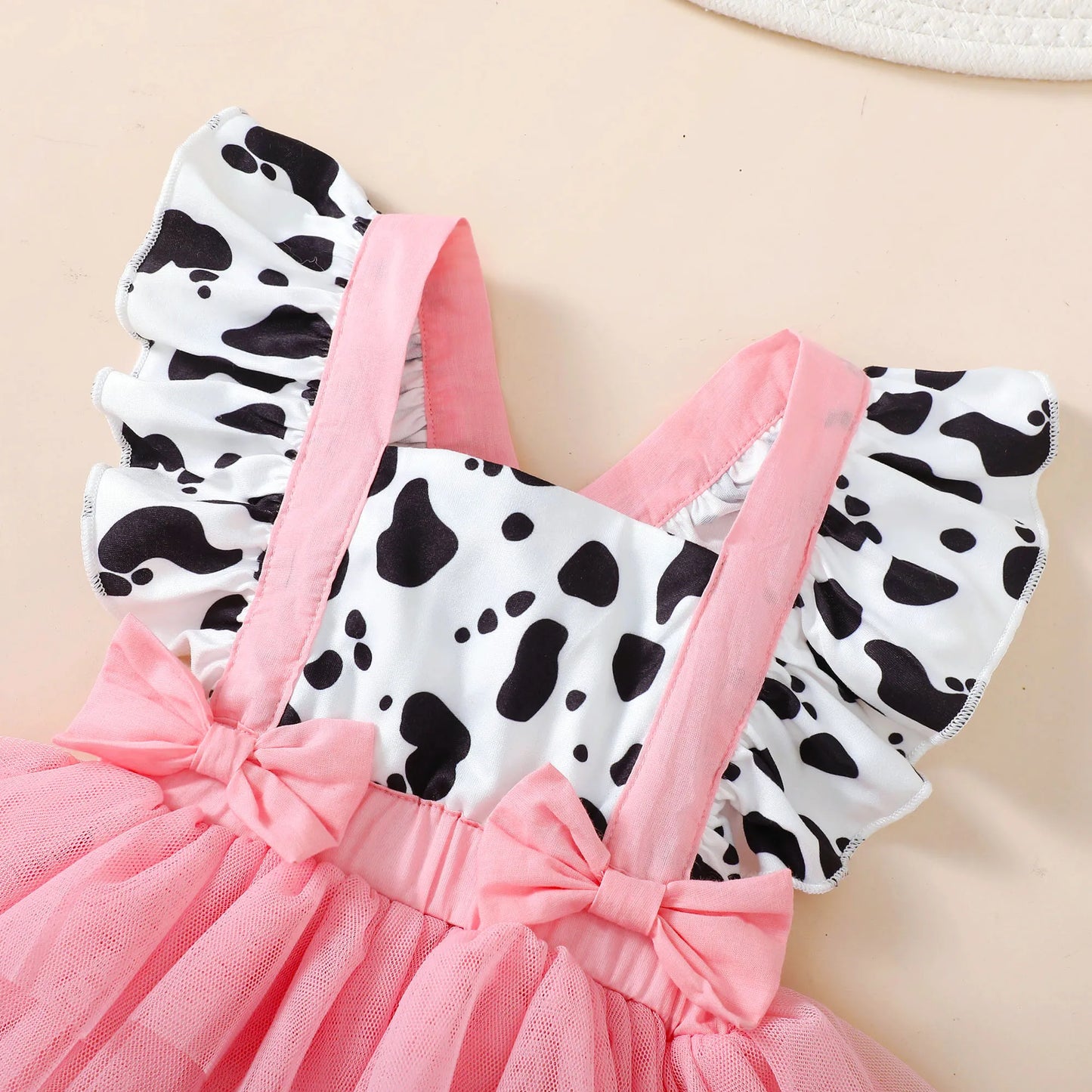Short Puff Sleeve Dress with Bow Headband