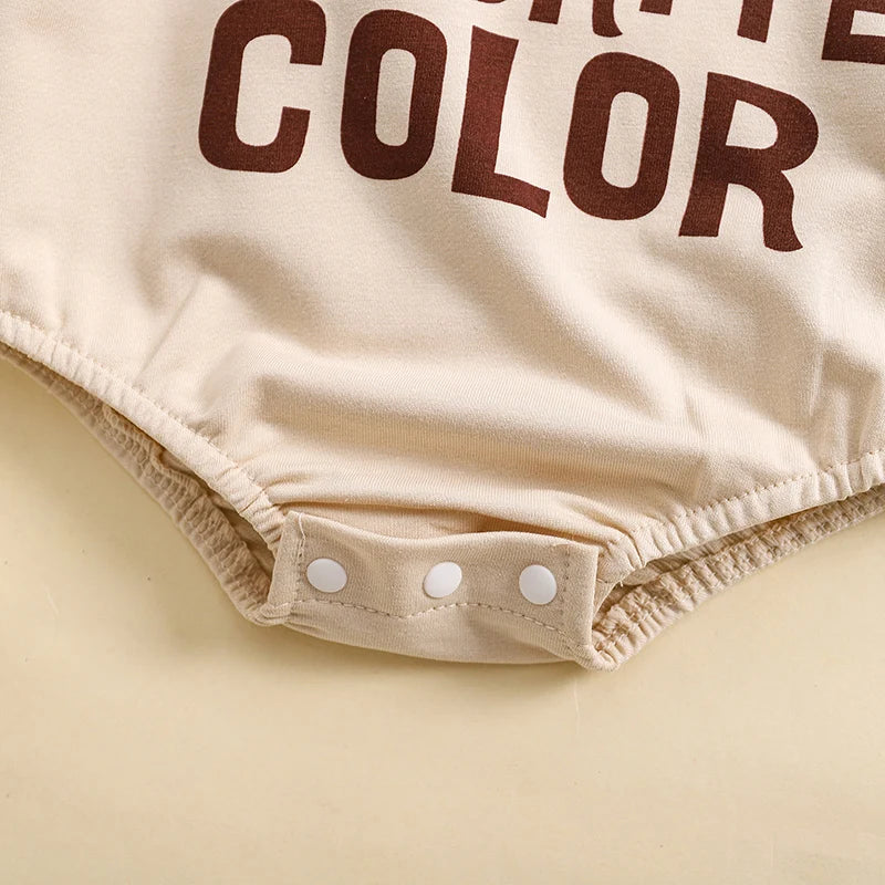 Long Sleeve Crew Neck Letters Bodysuit