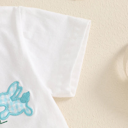 2 Piece Embroidered Bunny Outfit