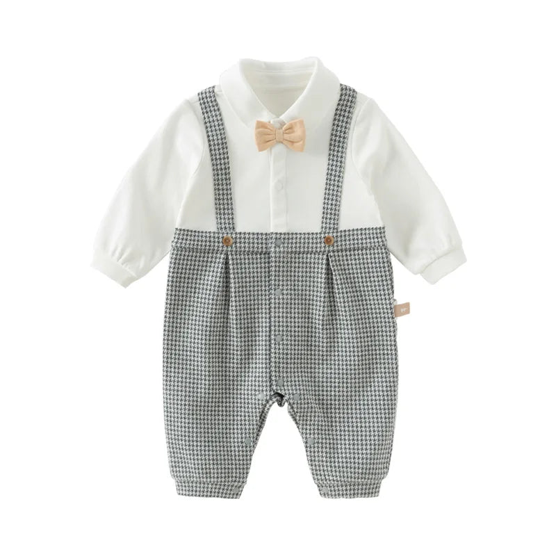 Combinaison formelle à carreaux pour bébé 