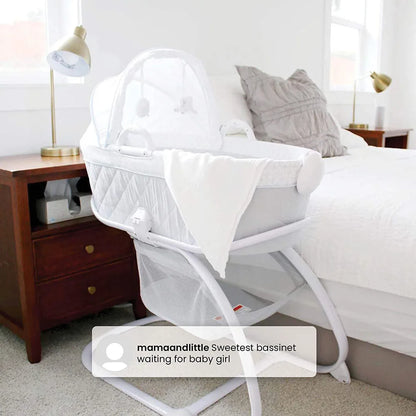 2 In 1 Baby Rocking Bed With Toy Rack