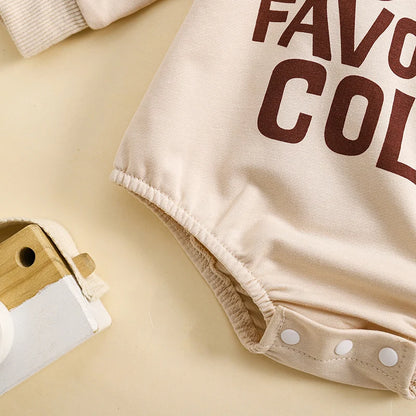 Long Sleeve Crew Neck Letters Bodysuit