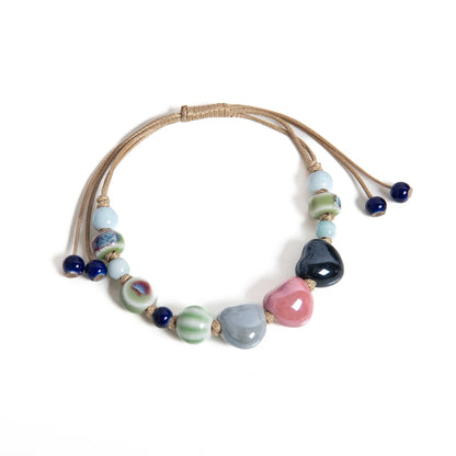 Ceramic Heart Bead Bracelet