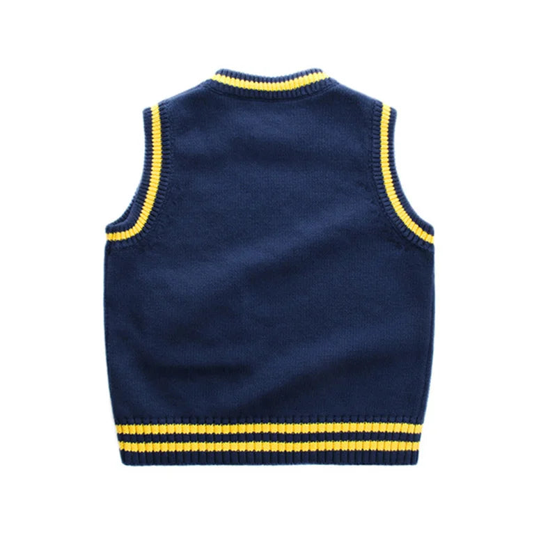 Autumn Baby Vest Sweater with Bear