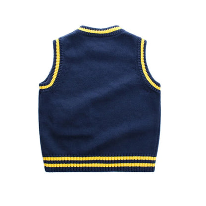 Autumn Baby Vest Sweater with Bear