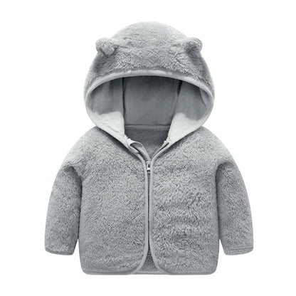 Coral Fleece Hooded Outerwear Snowsuit Jacket