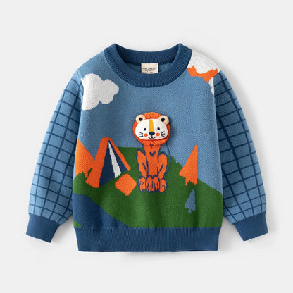 Pull à manches longues avec dessin animé sponsorisé par Workmanship™ et Well-kids™
