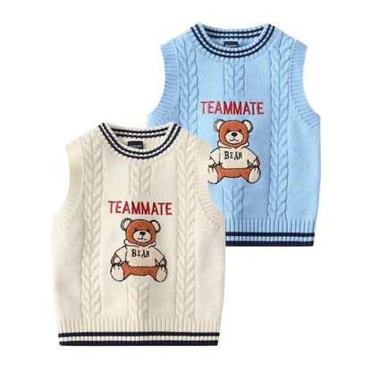 WAPYPY™ Embroidery Cartoon Knit Vest Sleeveless Sweaters